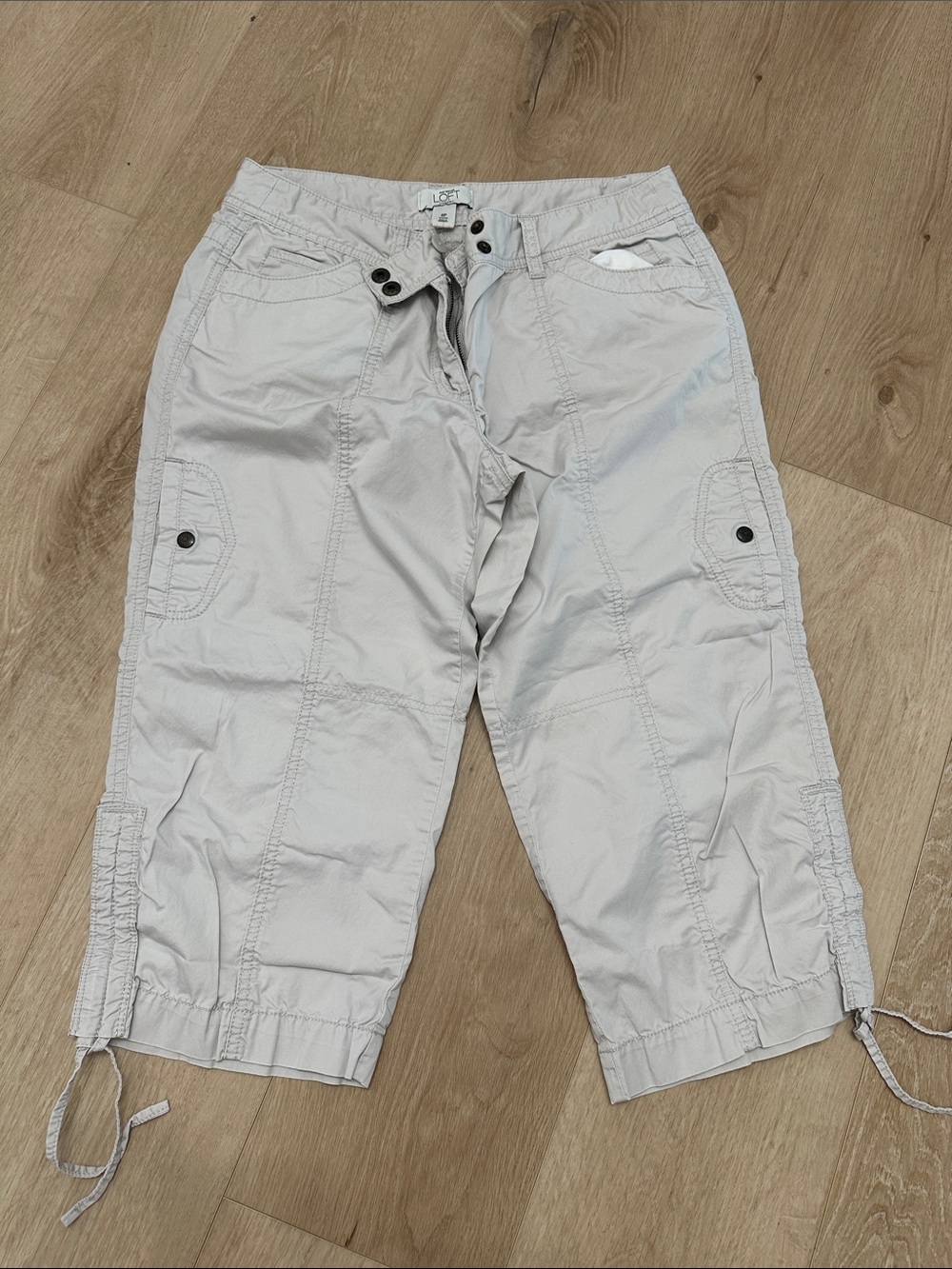 LOFT Beige Cropped Cargo